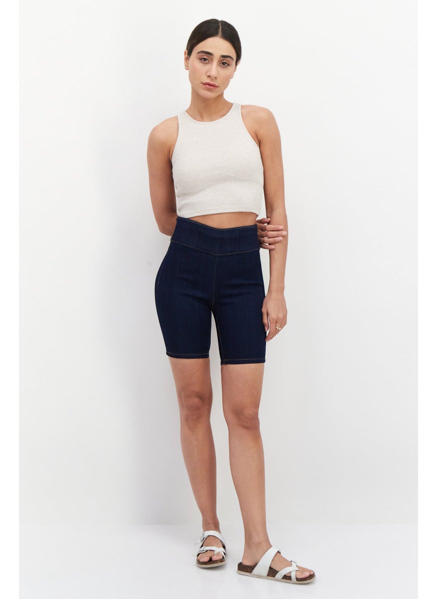 STEVE MADDEN - Women Selena Denim High Rise Shorts, Blue - Image 1