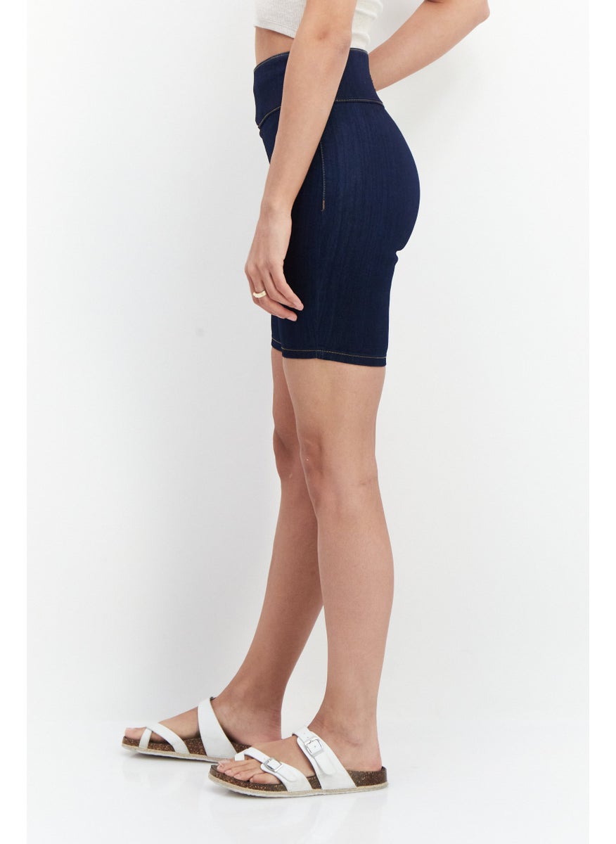 STEVE MADDEN - Women Selena Denim High Rise Shorts, Blue - Image 1