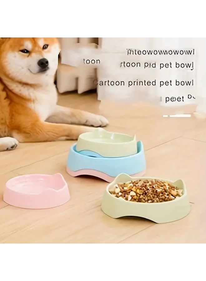 وعاء طعام وشراب بلاستيكي صغير على شكل أذن قطة زرقاء، مصنوع من مادة البولي بروبلين المتينة - Image 5