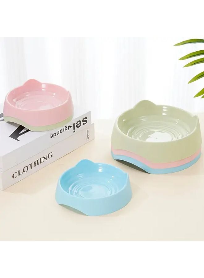 وعاء طعام وشراب بلاستيكي صغير على شكل أذن قطة زرقاء، مصنوع من مادة البولي بروبلين المتينة - Image 2