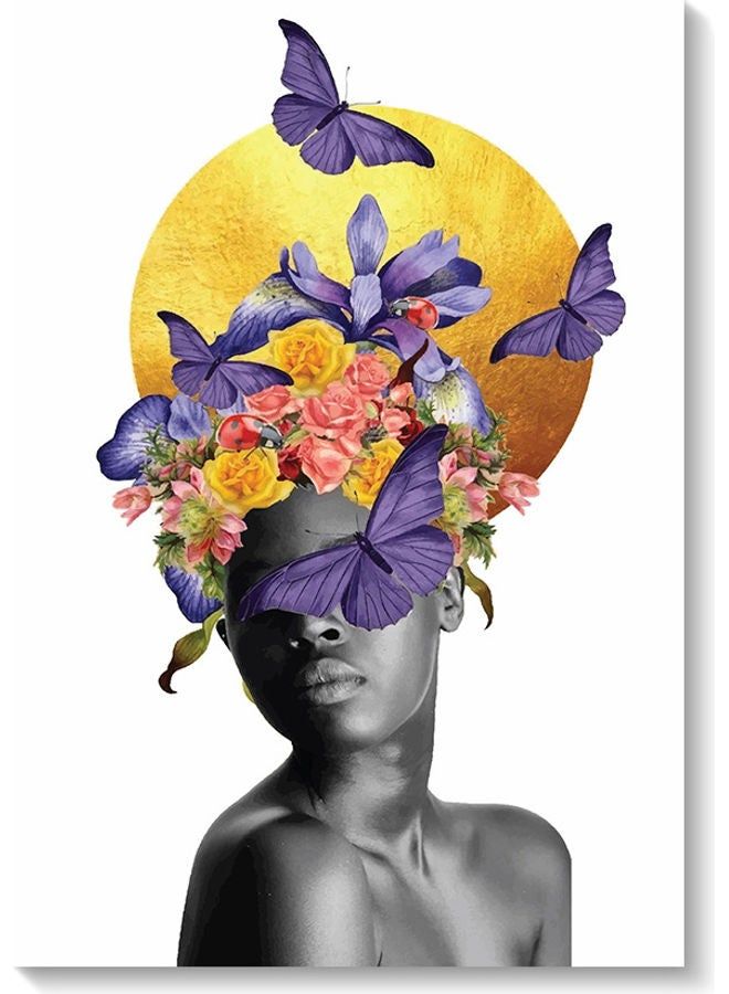 RYN فن الجدران للنساء والفراشات متعدد الألوان 40x60 سم - Image 2