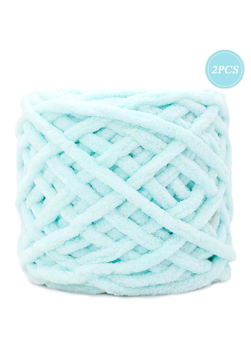 2-Piece Knitting Wool Yarn,Knitting Yarn Coarse Yarn for Crochet, Soft Chunky Yarn for Projects Making Plush Balls Handmade Bags Sweaters Shoes Hats Blankets Scarves Blue - pzsku/Z938C03F50BDCB2704AB4Z/45/_/1721386100/54aec0c2-3992-42ef-8134-87693bdbb1b2