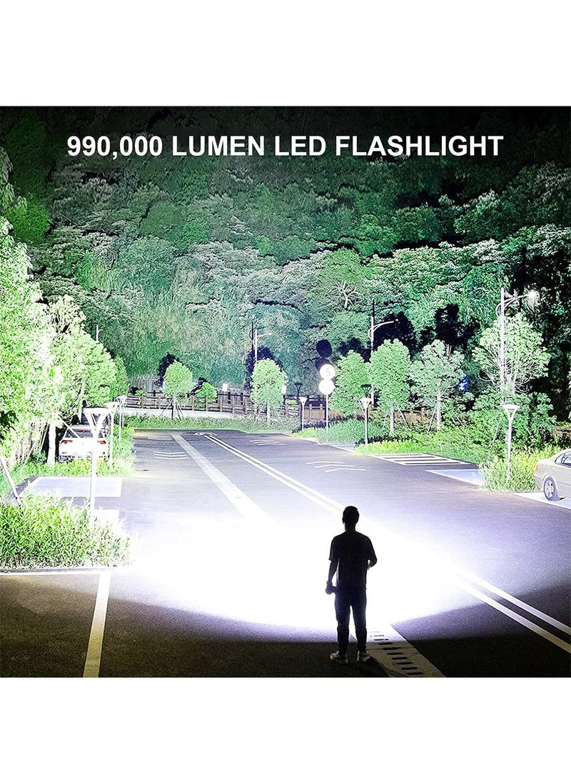 POWER - 990000 Lumens High Brightness Rechargeable Rechargeable Led Flashlight Super Bright Flashlight With 5 Modes And A Powerful, Waterproof, Handheld Flashlight For Camping Emergencies - Image 1