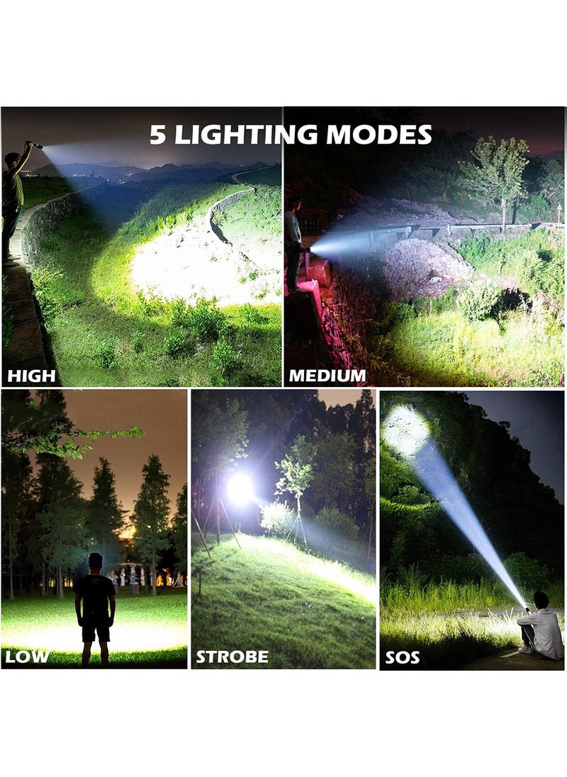 POWER - 990000 Lumens High Brightness Rechargeable Rechargeable Led Flashlight Super Bright Flashlight With 5 Modes And A Powerful, Waterproof, Handheld Flashlight For Camping Emergencies - Image 1