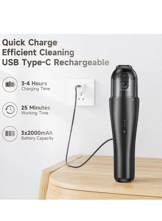 Handheld Vacuum Cordless Portable Vacuum Cleaner for Car with 7000Pa Powerful Suction for Pet Hair Home Dust and Car Cleaning, Rechargeable Mini Vacuum - Image 4