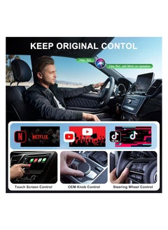Generic Wireless CarPlay/Android Auto Adapter for Factory Wired Systems, 2024 Upgrade, Plug & Play Dongle for Cars 2015+, iOS 10+, No App Download Required (White)  - Image 3