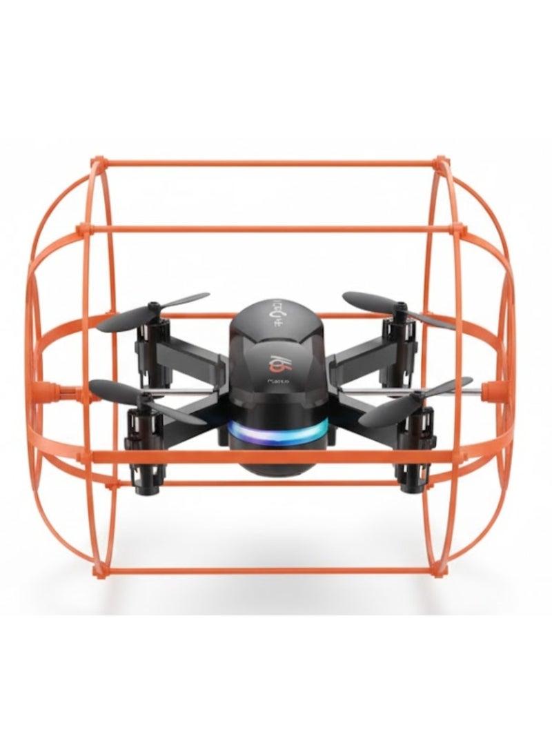 REBENUO S166 Drone Deformation Roll with Guard Crash Mini Drone with LED Night Light for Kids - Image 1