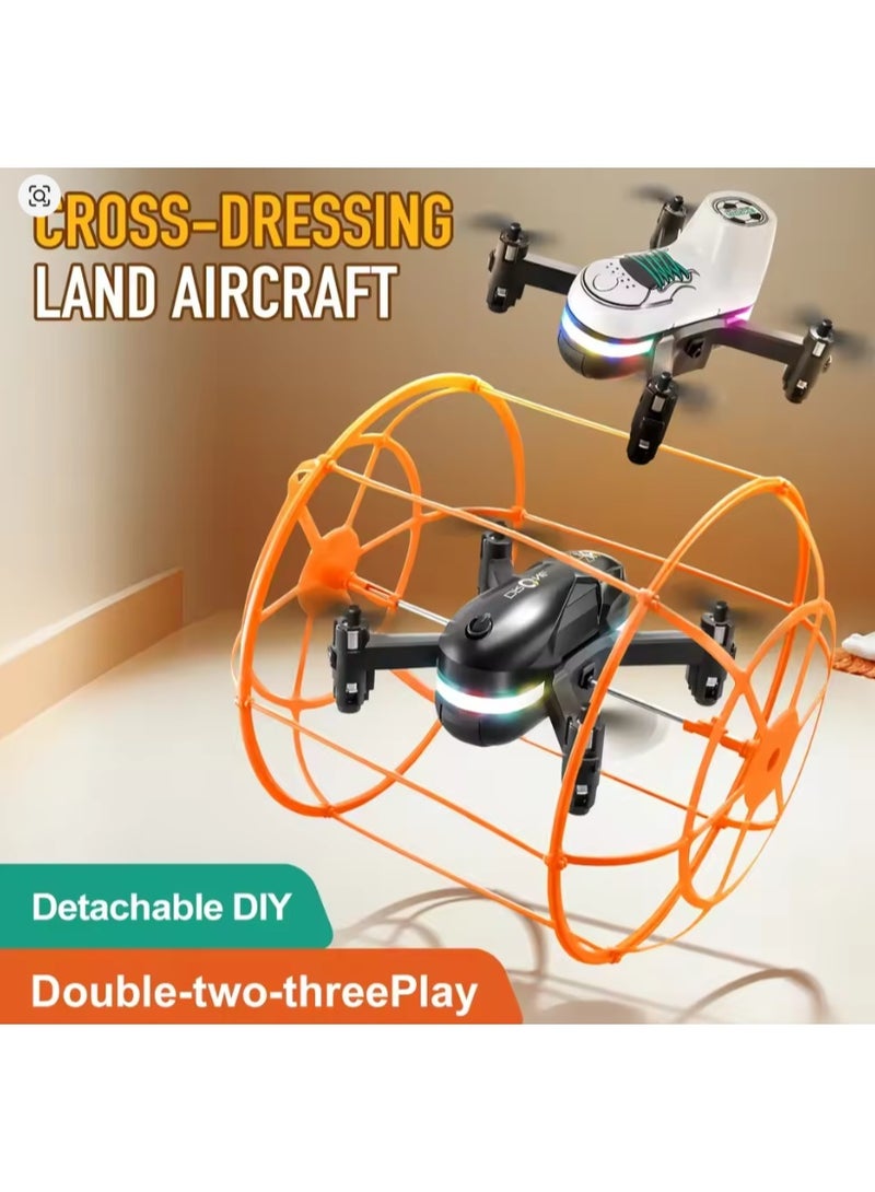 REBENUO S166 Drone Deformation Roll with Guard Crash Mini Drone with LED Night Light for Kids - Image 4