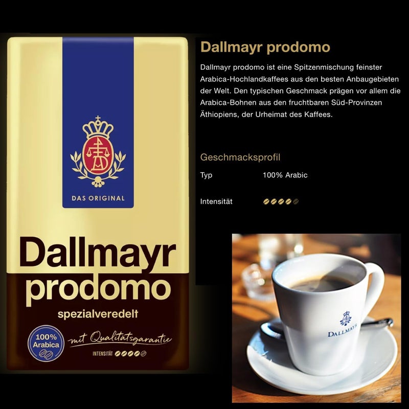 Dallmayr Prodomo Ground Coffee, 17.6 Ounce (Pack of 2) - Premium Arabica Blend - Image 4