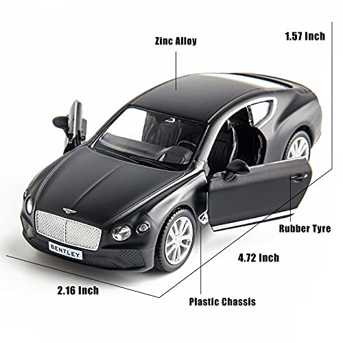RMZ City 1:36 for Diecasting Alloy Car Model Bentley Continental GT Toy Car, Pull Back Vehicles Toy Car for Toddlers Kids Boys Girls Gift Black - Image 2