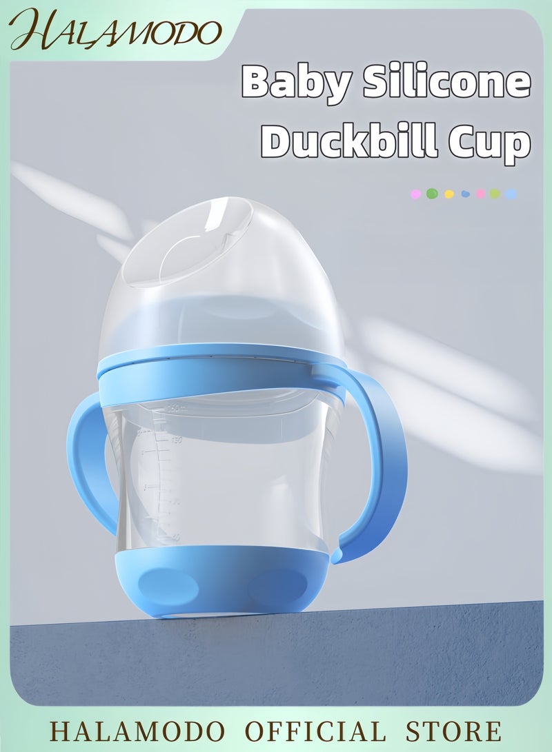 هالامودو كوب تعلم الشرب للأطفال من السيليكون مقاوم للتسرب مزود بمقابض كوب شرب محمول مثالي لتدريب الأطفال على الشرب تصميم متين وغير سام مزود بغطاء - Image 1
