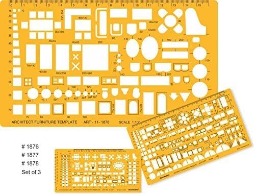 QALAM Kaari Furniture Drawing Drafting Templates Combo for Architect,Interior Design and Drafting Students - Set of 3 - Image 2