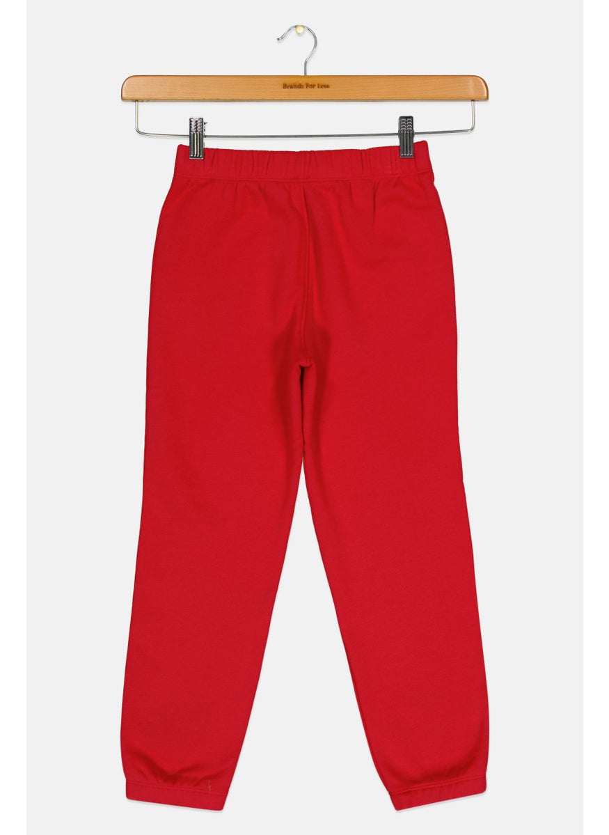 ESPRIT Kids Boy Embroidered Logo Sweatpants, Red  - Image 2