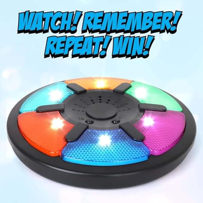 6-IN-1 ROUND MEMORY GAME MACHINE, HANDHELD ELECTRONIC MEMORY GAME WITH LIGHTS AND SOUNDS, PUZZLE CREATIVE INTERACTIVE GAME TOY MEMORY TRAINING, HOLIDAY GIFT - Image 3