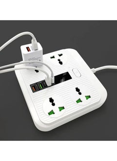 JS Type-C PD Smart Universal  Socket 40W Power Strip 3 USB Charger Ports 2M Extension For Living Room Bedroom  - Image 1