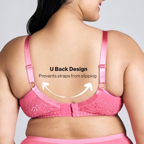 NYKD (NYB101 Cotton Non Padded & Non Wired Everyday Bra for Women | M-Frame Structure for Bounce Control with Full Coverage & Super Soft Wide Straps - Pink - Image 5