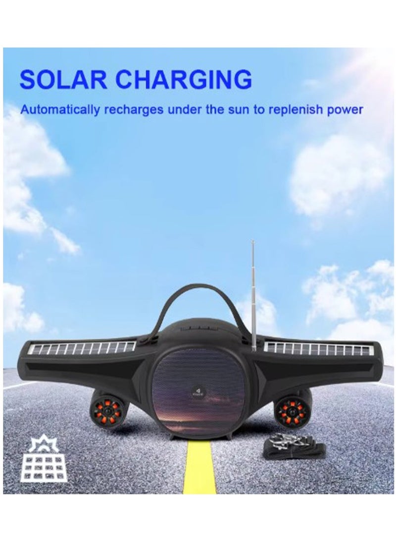Kisonli - Portable Solar Speaker , simple and elegant appearance ,light switch LED , with TF & U disk card playback  Good Quality, Model SC21 - Image 1