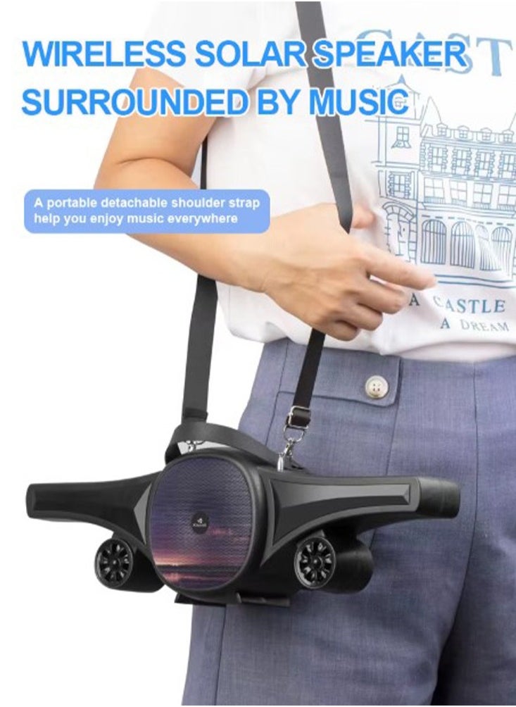 Kisonli - Portable Solar Speaker , simple and elegant appearance ,light switch LED , with TF & U disk card playback  Good Quality, Model SC21 - Image 1