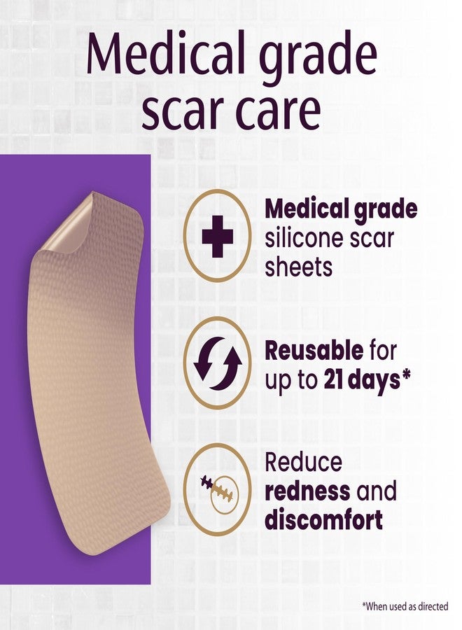 Mederma Medical Grade Silicone Scar Sheets - Improves Appearance of Old & New Scars from Injury, Burn & Surgery, Breathable & Flexible, 4 Count - Image 2