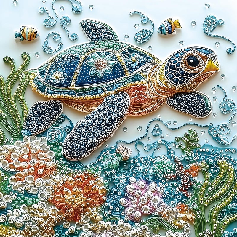 Blueforest Embroidery Sea Turtle 500 Piece Puzzles for Adults Easy Large Piece Puzzle for Seniors Challenge Art Jigsaw Puzzles for Gifts Birthday Party Games Family 20 20 inch Dust Free Puzzle - Image 3