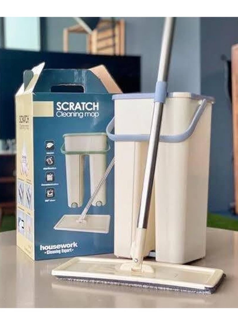 Ideal Pack Scratch Cleaning mop Double Color Mop Floor Mop Dust Push Mop 1x Bucket 2x Mop pad - Image 1