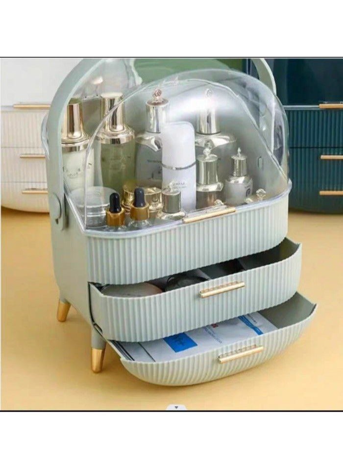 Organizer and holder for makeup tools and accessories One acrylic door and 2 drawers Organizer to organize all your makeup tools - Image 2