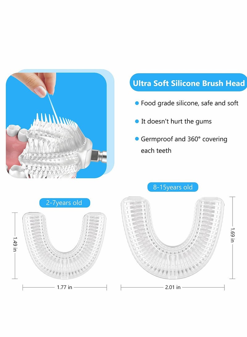 Kids Toothbrush Electric, U Shaped Ultrasonic Automatic Toothbrush, Six Cleaning Modes, Cartoon Modeling Design for Kids, Special Birthday Gift (2-6age, Blue) - Image 4