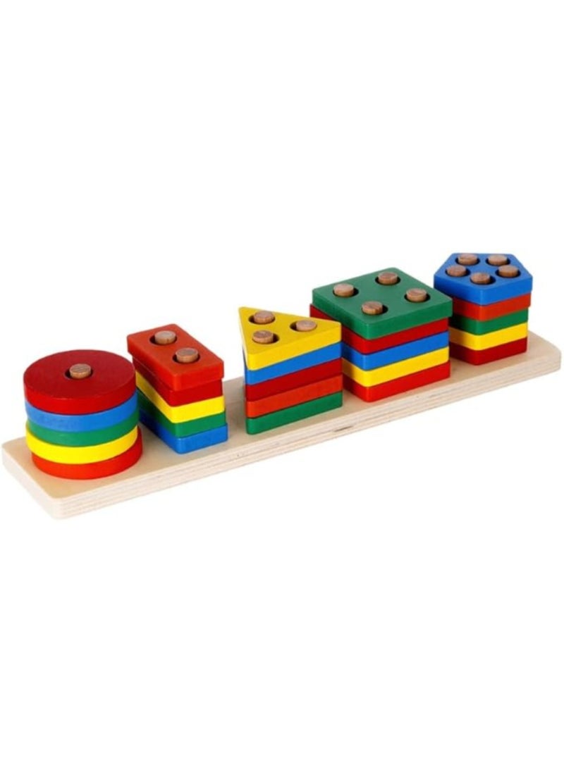 Generic - 2 Pieces Shape Sorting Educational Toys for Kids – Fun Learning with Colorful Geometric Designs - Image 1