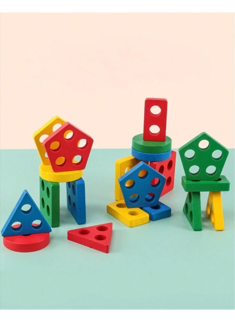 Generic - 2 Pieces Shape Sorting Educational Toys for Kids – Fun Learning with Colorful Geometric Designs - Image 1