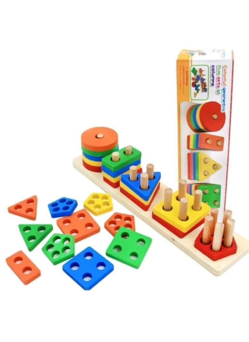 Generic - 2 Pieces Shape Sorting Educational Toys for Kids – Fun Learning with Colorful Geometric Designs - Image 1