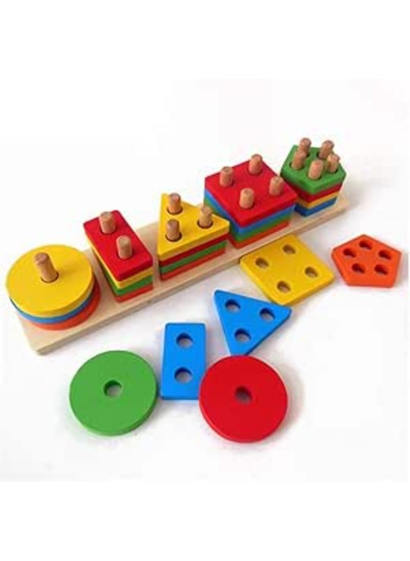 Generic - 2 Pieces Shape Sorting Educational Toys for Kids – Fun Learning with Colorful Geometric Designs - Image 1