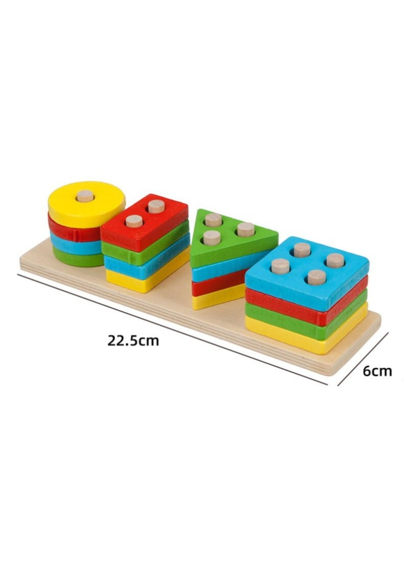 Generic - 2 Pieces Shape Sorting Educational Toys for Kids – Fun Learning with Colorful Geometric Designs - Image 1