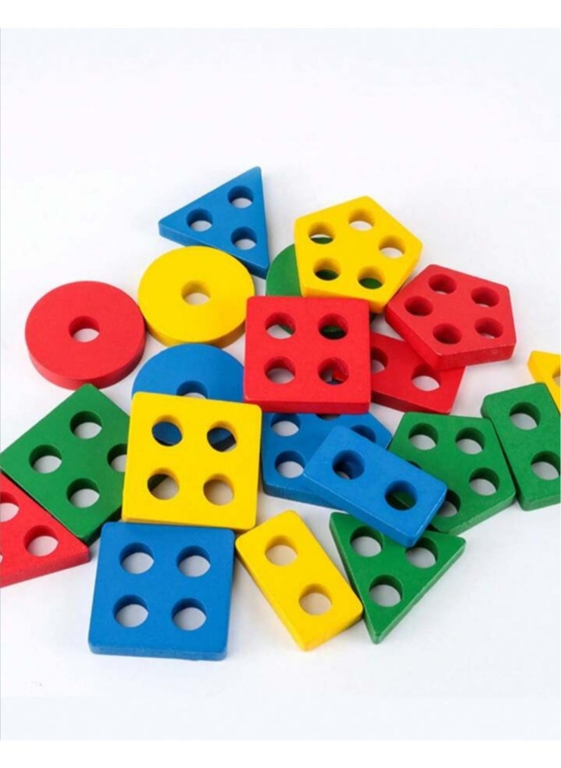 Generic - 2 Pieces Shape Sorting Educational Toys for Kids – Fun Learning with Colorful Geometric Designs - Image 1