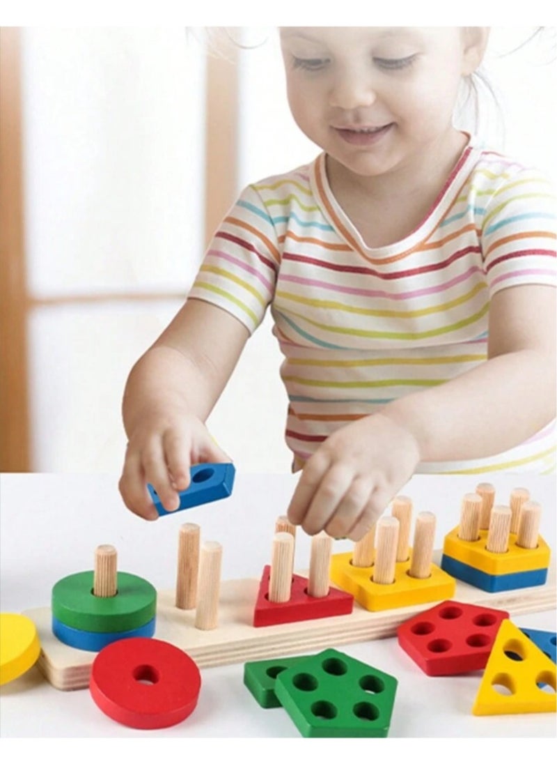 Generic - 2 Pieces Shape Sorting Educational Toys for Kids – Fun Learning with Colorful Geometric Designs - Image 1
