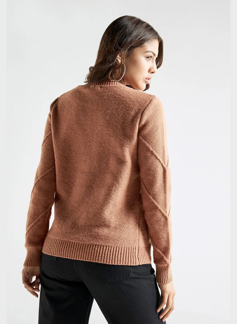 FAV Embellished Round Neck Sweater