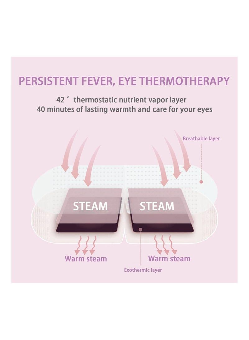 Heated Eye Mask, 20Pairs Steam Eye Mask, Heated Eye Mask for Dry Eyes, Warm Eye Compress, Eye Care Steam Warm Eye Mask, Relaxation  Eye Strain, Fatigue Disposable Moist Hot Compress Eye Patch (Lavend - Image 2
