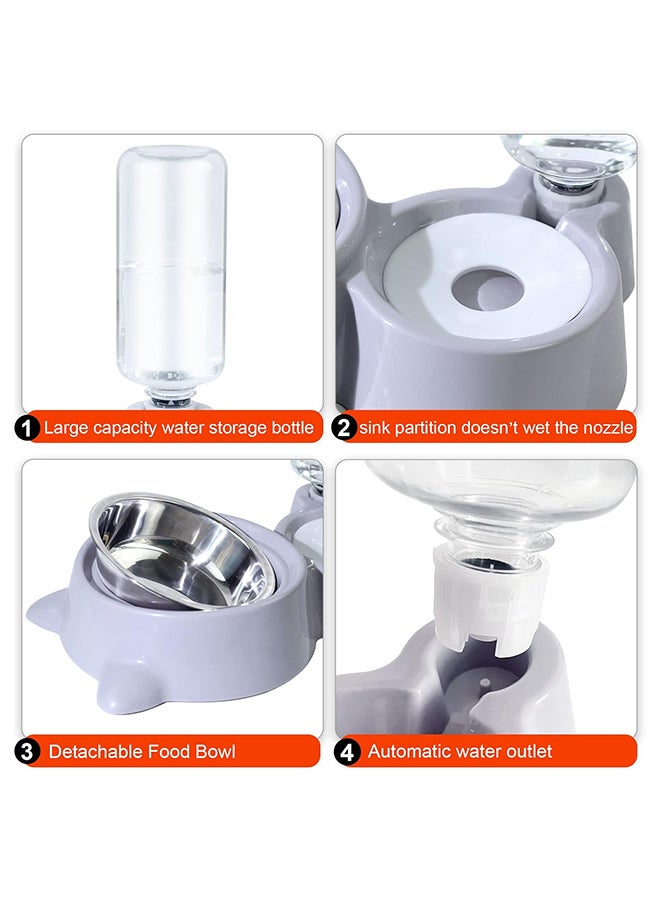 SKY-TOUCH Cat Dog Food Dish Bowl, Pet Food Dish Bowl And Auto Gravity Pet Water Dispenser, Cat Bowl Set For Small Medium Dogs And Cats - Image 5