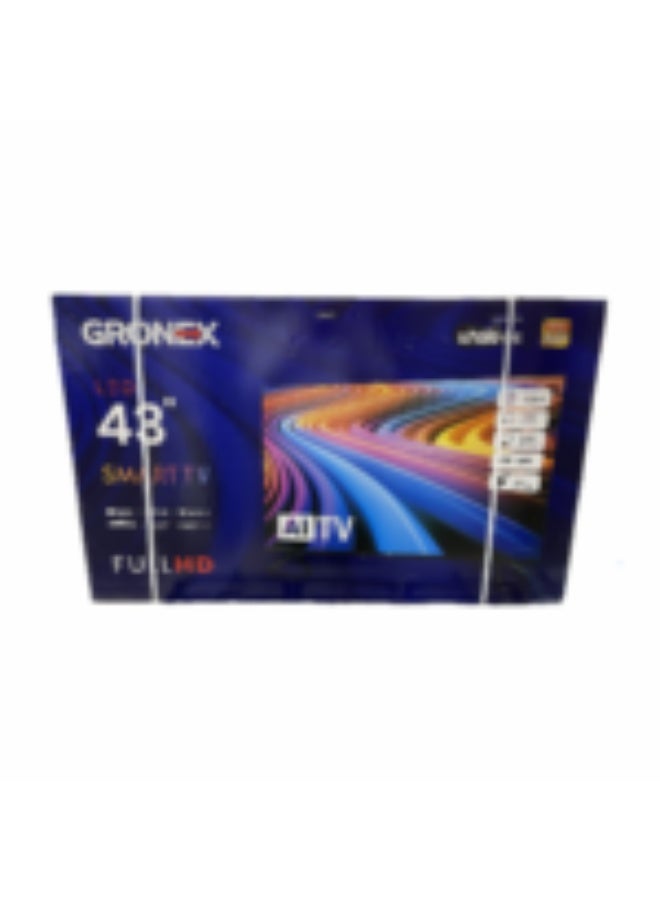 GRONEX TV Screen, 43 Inches, Smart, Voice Control, Built-in Receiver, Frameless, FHD, Black - Image 2