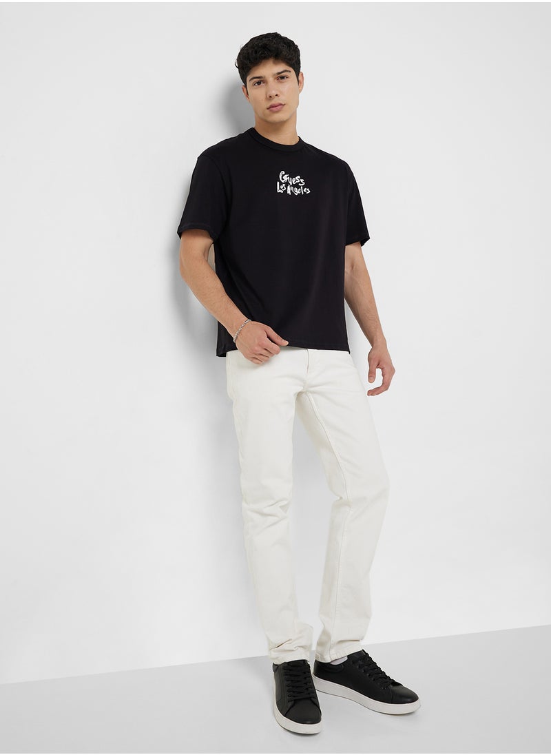 GUESS Back Print Crew Neck T-Shirt  - Image 4