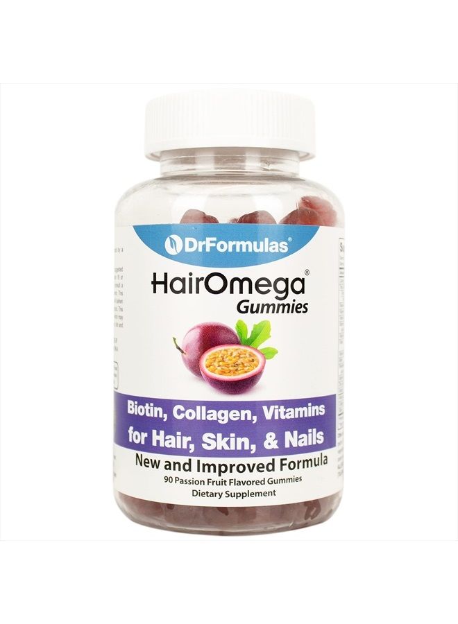 DrFormulas Hair Skin Nails Gummies Vitamins with Biotin by HairOmega | 5000 mcg Biotin Supplement for Hair Growth - Vegetarian Gummy (not Bears) for Men and Women, Made with Sugar not Corn Syrup - Image 1