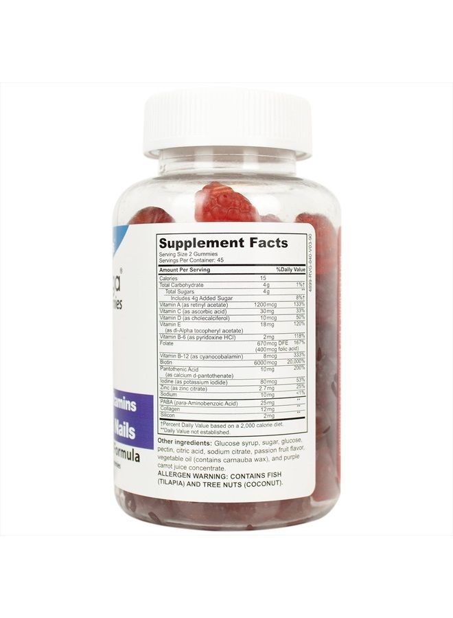 DrFormulas Hair Skin Nails Gummies Vitamins with Biotin by HairOmega | 5000 mcg Biotin Supplement for Hair Growth - Vegetarian Gummy (not Bears) for Men and Women, Made with Sugar not Corn Syrup - Image 2