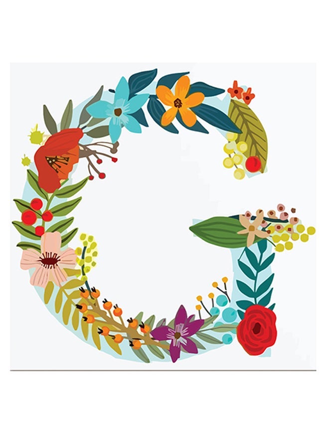 RYN Alphabet G Themed Wall Art Red/Blue/Yellow 30x30cm - Image 1