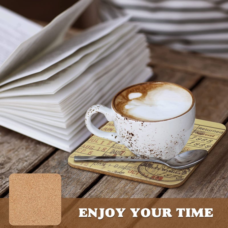 Tanfeine Vintage Library Due Date Card Coaster Set, 4pcs Library Card Coasters with Gift Card, Creative Drink Coffee Mug Coaster Literary Decor Library Gifts for Book Lovers Librarians Writers - Image 5