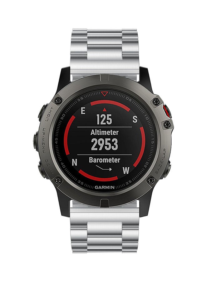 ISank Replacement Smart Watch Band For Garmin Fenix 5x Silver - Image 4