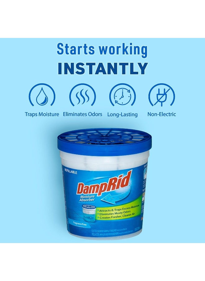 DampRid - DampRid Refillable Moisture Absorber, 10.5 oz. Cups, 4 Pack, Fragrance Free - Image 1