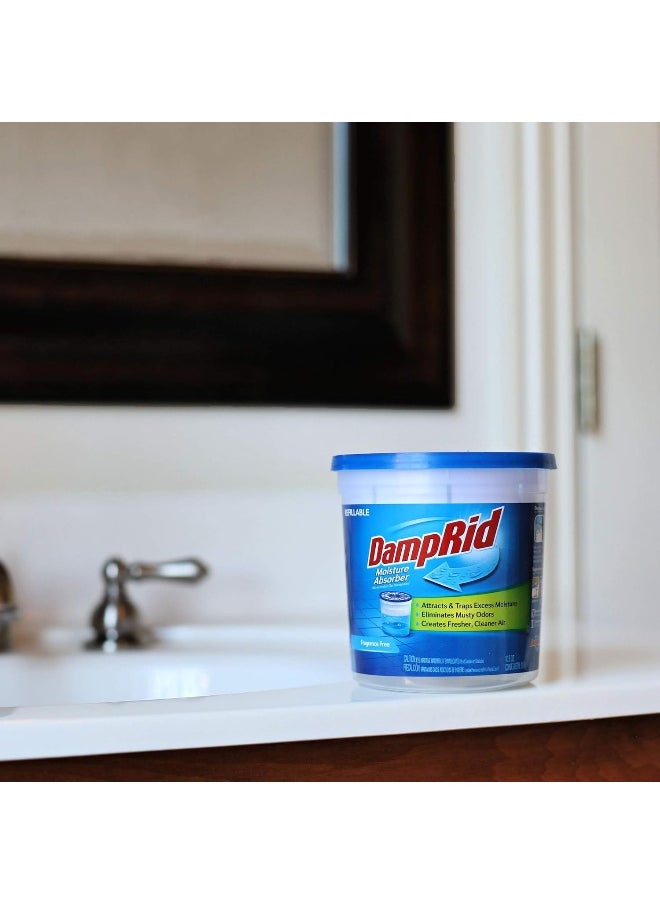 DampRid - DampRid Refillable Moisture Absorber, 10.5 oz. Cups, 4 Pack, Fragrance Free - Image 1
