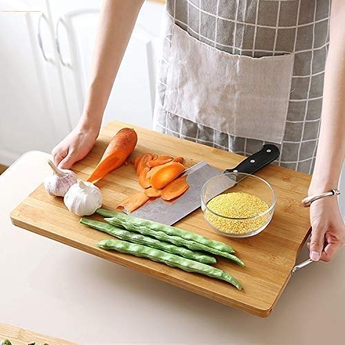 EARTHCONE Natural Bamboo Wood Chopping Cutting Board for Kitchen Vegetables Fruits Cheese BPA Free EcoFriendly Home Hotel Restaurant Use CuttingChopping Board 1Pcs - Image 2
