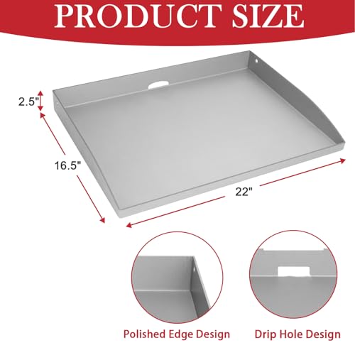 GLOWYE Griddle Replacement Top for Blackstone 22 Inch Griddle, Stainless Steel Flat Top Griddle for Blackstone 1935 Grill with Rear Grease System Cooking Station - Image 2