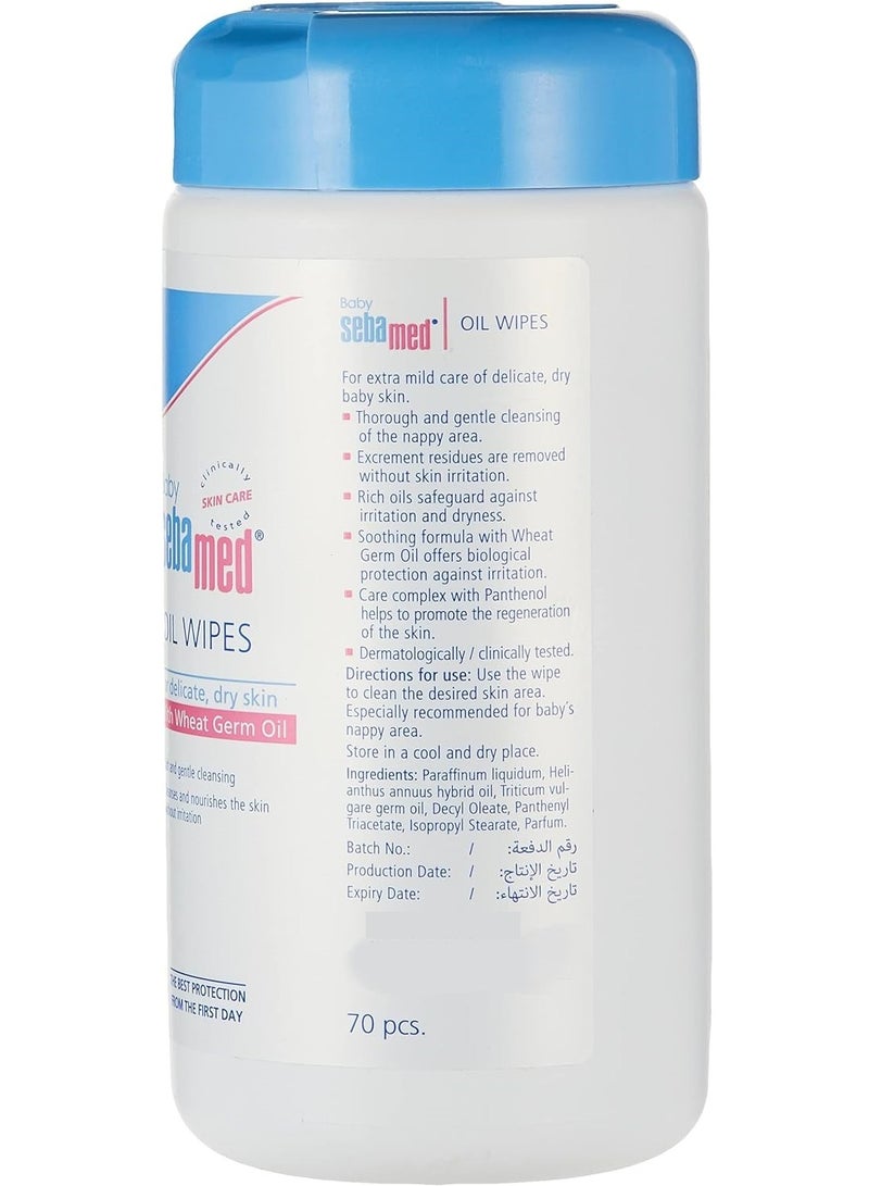Sebamed Baby Wipes With Wheat Germ Oil 70 Pieces Pack - Image 3