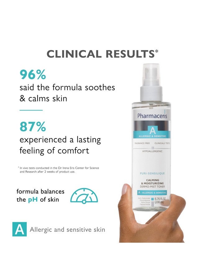 Pharmaceris Pharmaceris PURI-SENSILIQUE Calming & Moisturizing Dermo-Mist Toner, Hydrating & Hypoallergenic Facial Toner, Hydrates & Soothes Allergic and Sensitive Skin, pH neutral, Removes Impurities, 6.76 fl oz  - Image 3